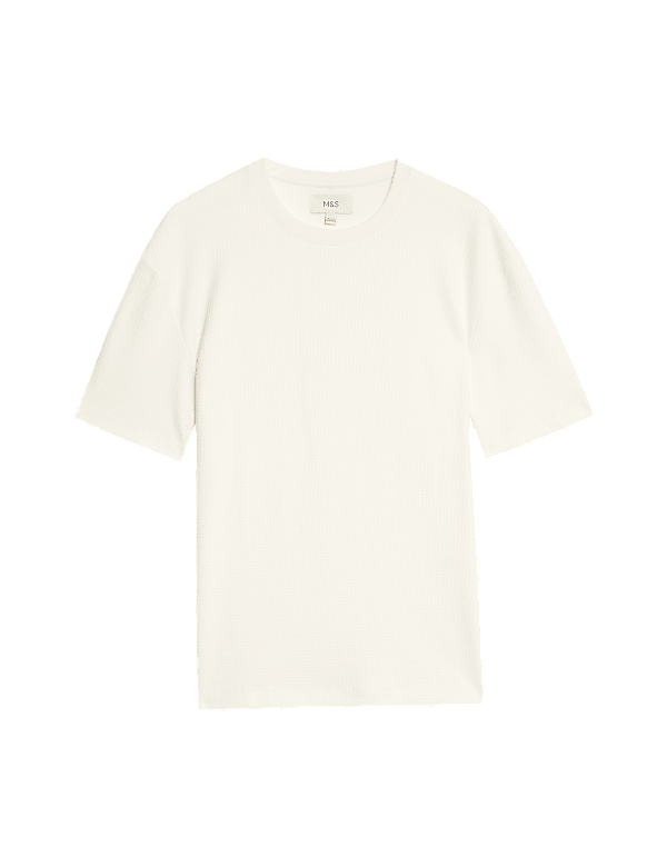 Relaxed Pure Cotton Waffle T-Shirt
