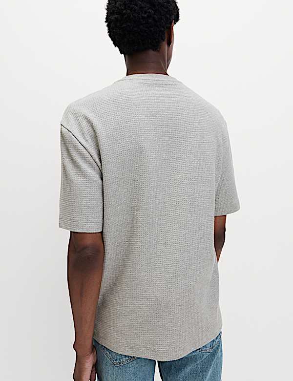 Relaxed Pure Cotton Waffle T-Shirt - FR
