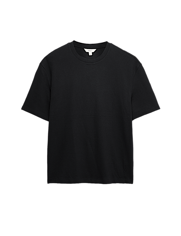 Relaxed Pure Cotton Waffle T-Shirt