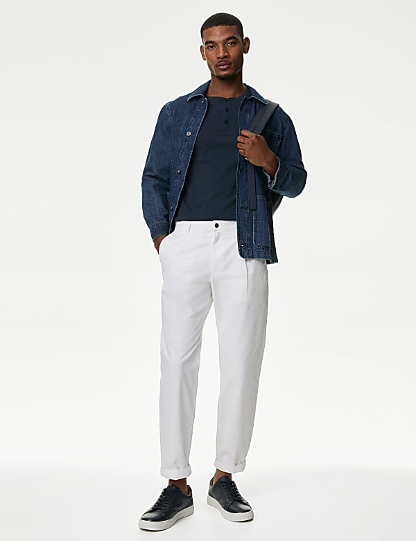 Pure Cotton Henley T-Shirt - NO