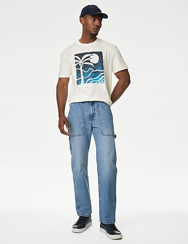 Pure Cotton Palm Print T-Shirt