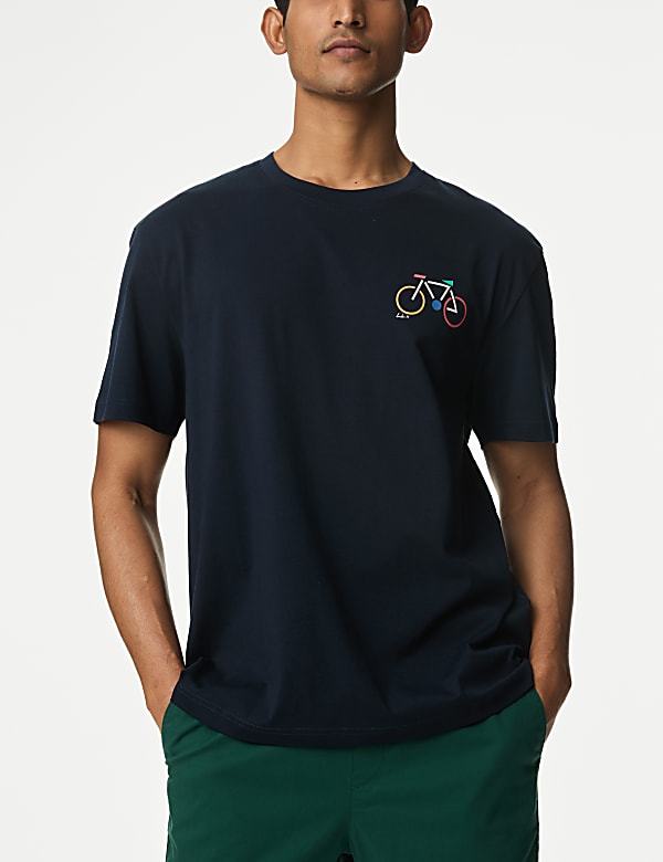Pure Cotton Bike Graphic T-Shirt