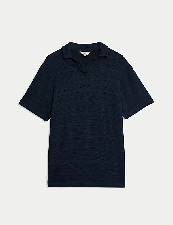 Cotton Rich Textured Polo Shirt - NL