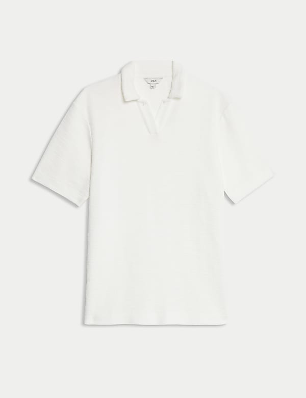 Cotton Rich Textured Polo Shirt - PT