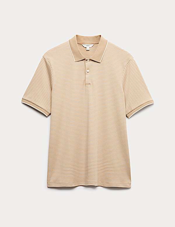 Pure Cotton Striped Polo Shirt - IT