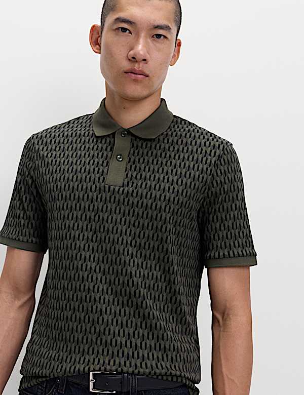 Pure Cotton Mock Link Polo Shirt - SK
