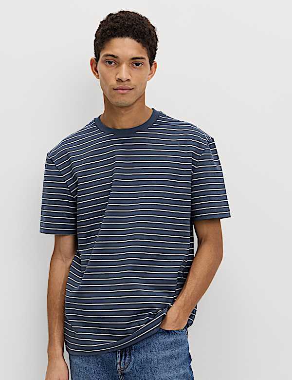 Relaxed Fit Cotton Rich Stripe T-Shirt