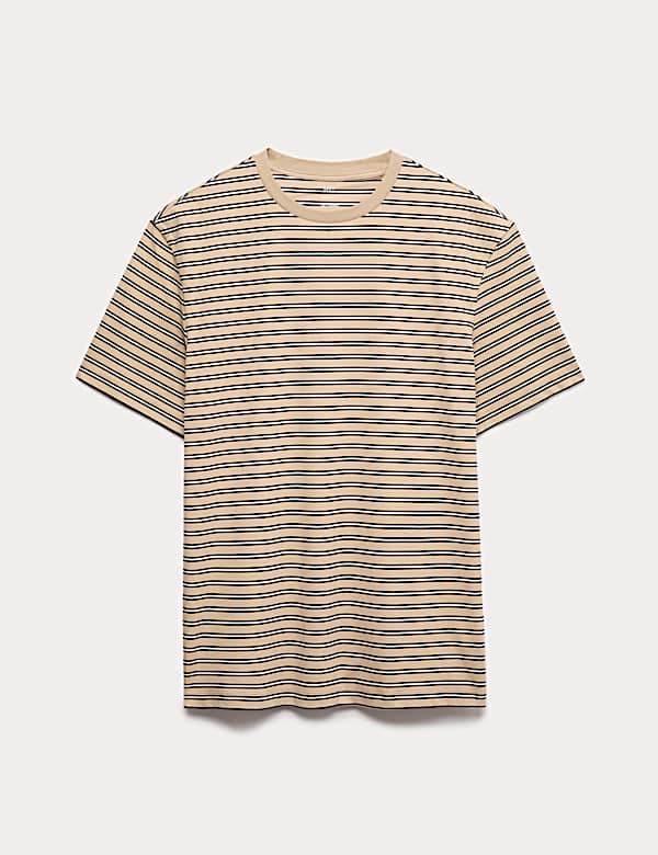 T-shirt coupe d&eacute;contract&eacute;e en coton &agrave; rayures - LU