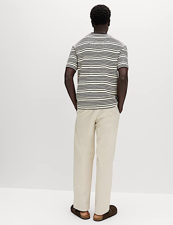 Relaxed Fit Cotton Rich Textured Striped T-Shirt