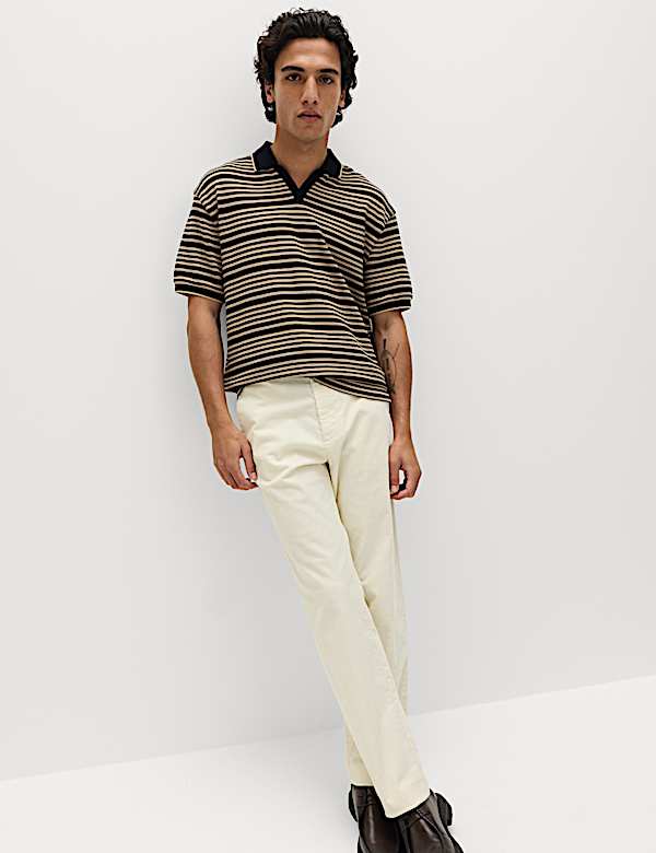 Relaxed Fit Cotton Rich Textured Polo Shirt