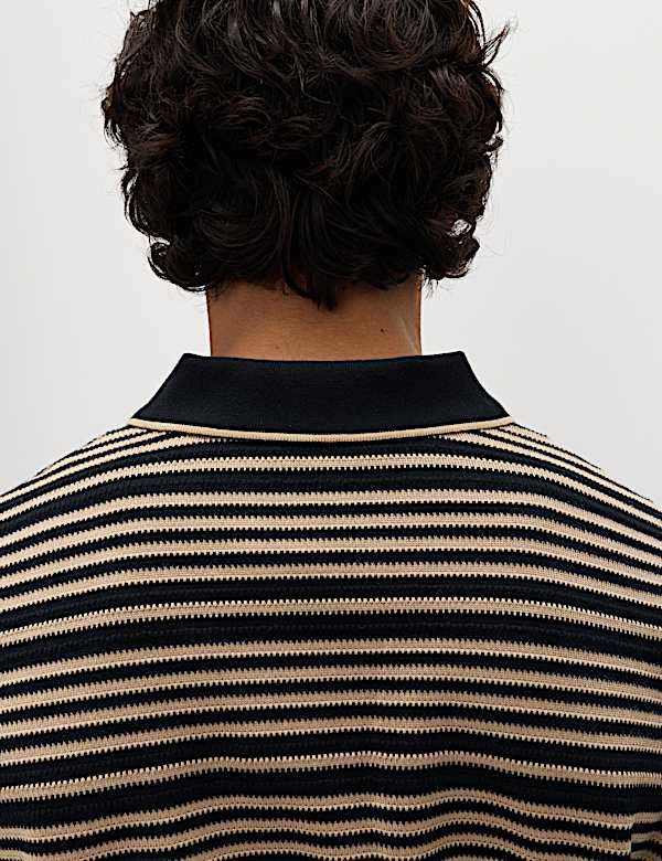 Relaxed Fit Cotton Rich Textured Polo Shirt