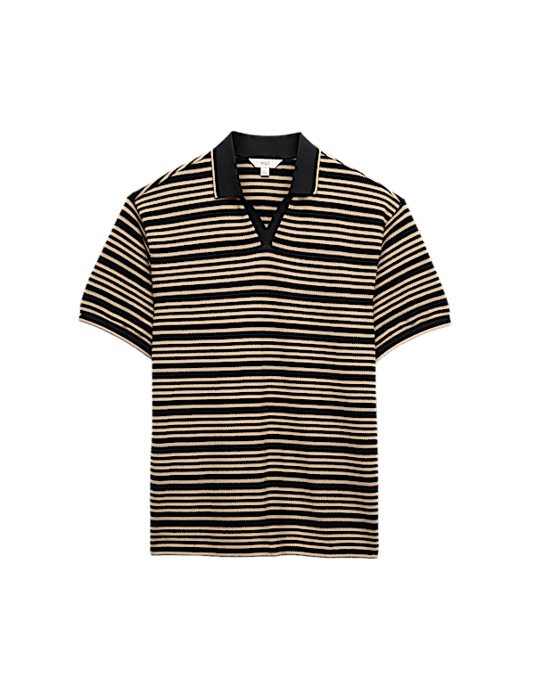 Relaxed Fit Cotton Rich Textured Polo Shirt