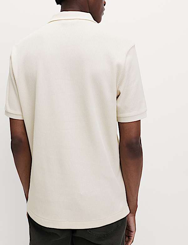 Pure Cotton Textured Polo Shirt - LU