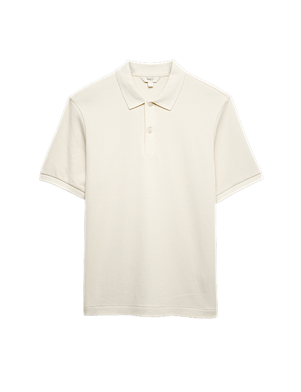 Pure Cotton Textured Polo Shirt
