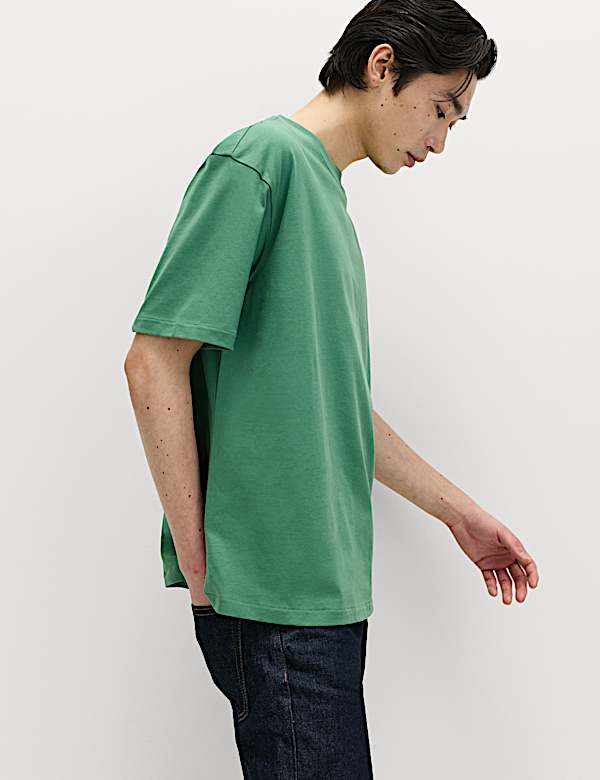 Oversized T-shirt &mu;&epsilon;&sigma;&alpha;ί&omicron;&upsilon; &beta;ά&rho;&omicron;&upsilon;&sigmaf; &alpha;&pi;ό &beta;&alpha;&mu;&beta;ά&kappa;&iota; 100% - GR