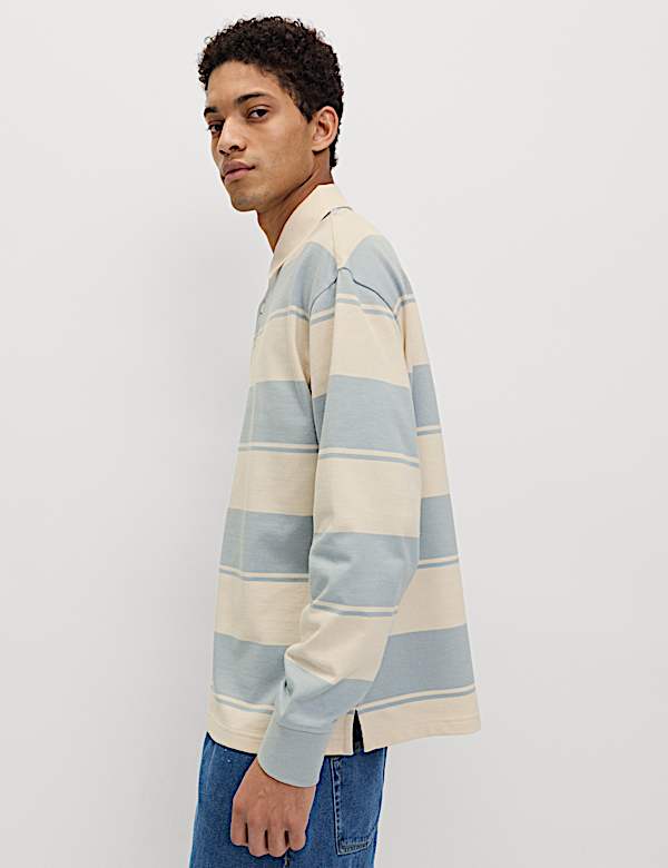 Pure Cotton Striped Rugby Shirt
