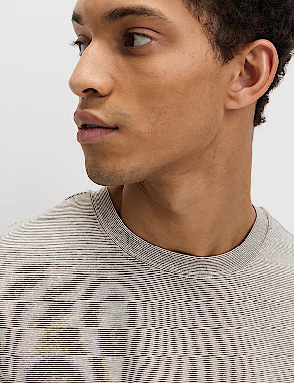 Cotton Rich Ultimate Performance Striped T-Shirt