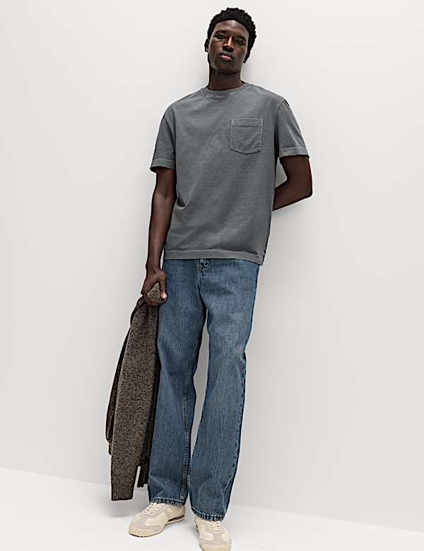 Relaxed Pure Cotton Garment Dyed T-Shirt - GR