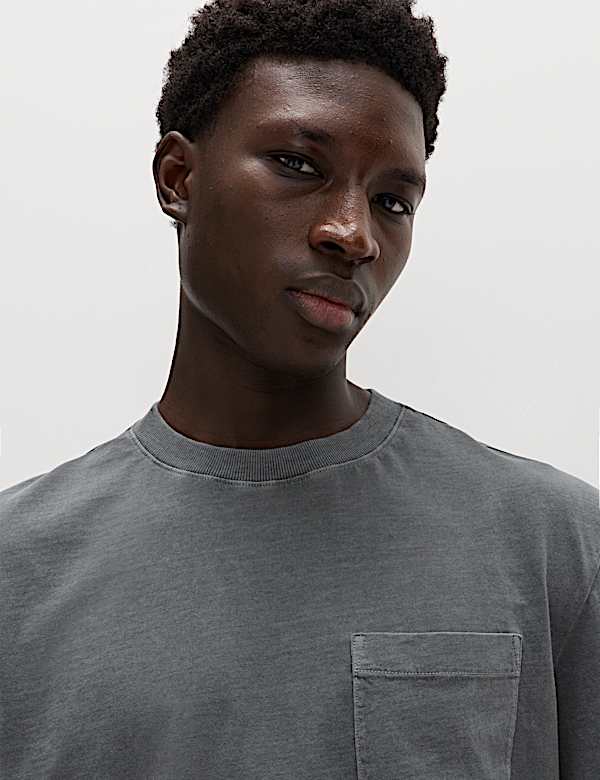 Relaxed Pure Cotton Garment Dyed T-Shirt - GR