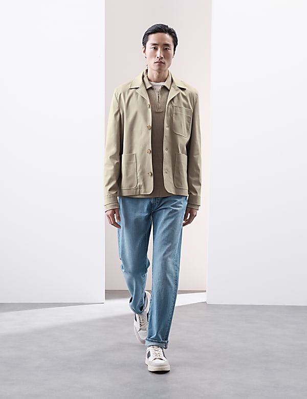 Koszula polo na p&oacute;łsuwak z długim rękawem 100% bawełny - PL