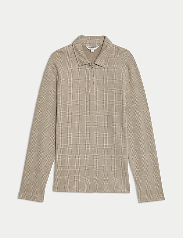 Koszula polo na p&oacute;łsuwak z długim rękawem 100% bawełny - PL