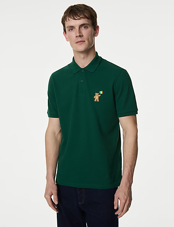 Pure Cotton Spencer Bear&trade; Ireland Polo Shirt - CN