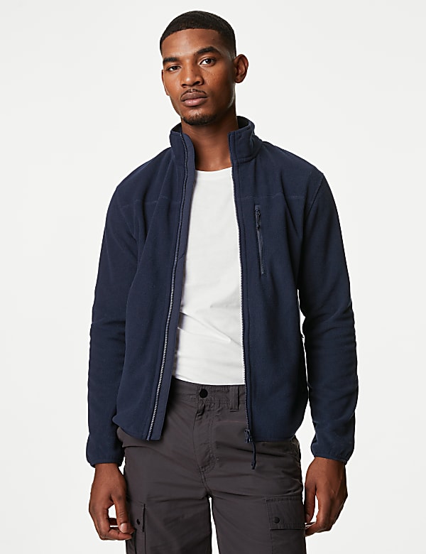 Fleece Zip Up Funnel Neck Jacket