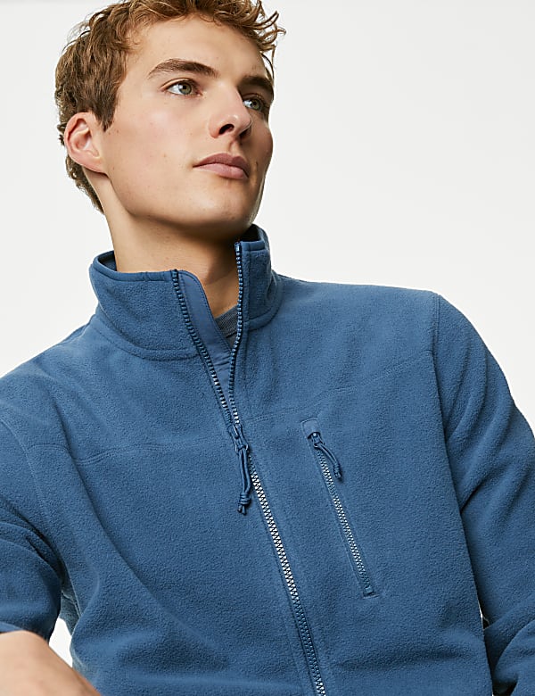 Fleece Zip Up Funnel Neck Jacket