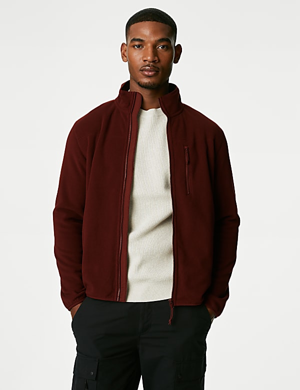 Fleece Zip Up Funnel Neck Jacket - NO
