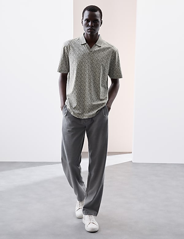Pure Supima® Cotton Geometric Polo Shirt