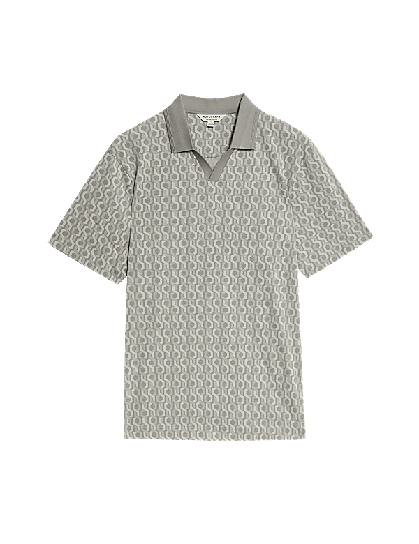 Pure Supima® Cotton Geometric Polo Shirt