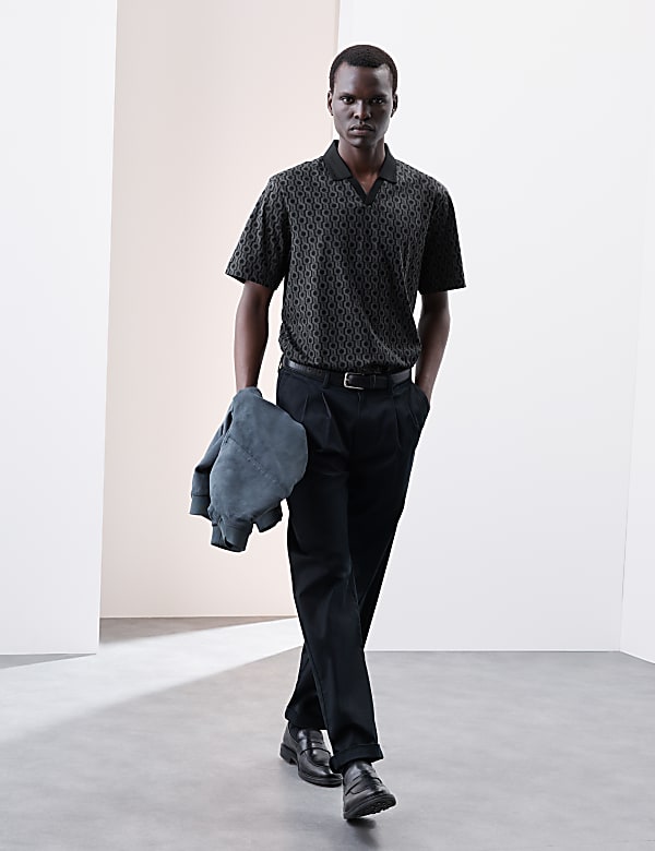 Pure Supima® Cotton Geometric Polo Shirt