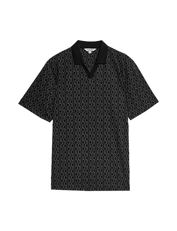 Pure Supima® Cotton Geometric Polo Shirt