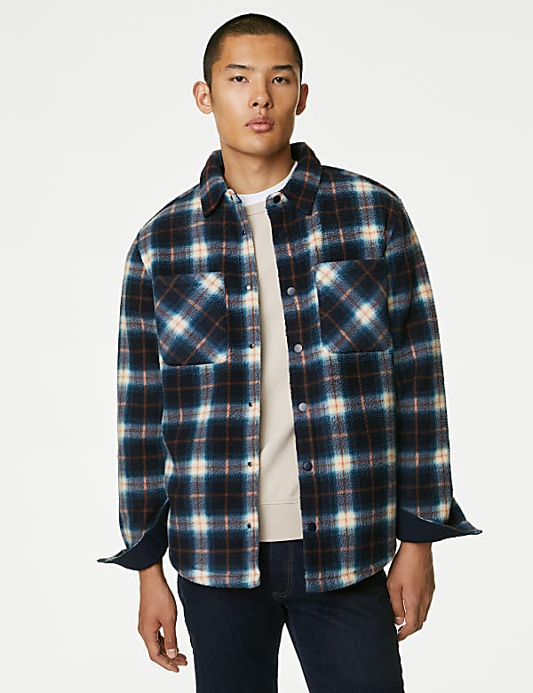 Polar Fleece Check Overshirt
