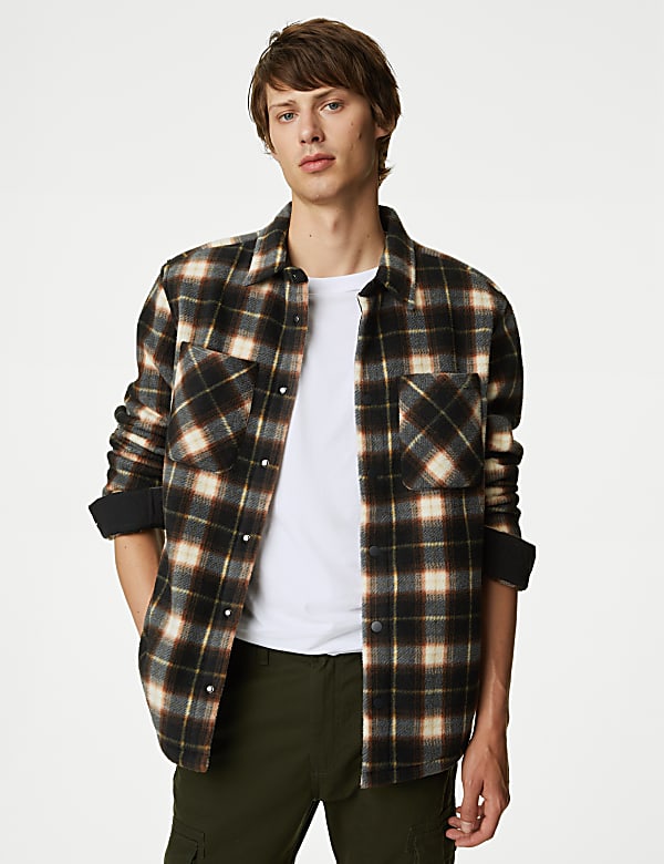 Polar Fleece Check Overshirt