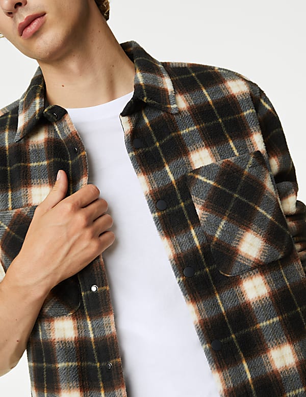 Polar Fleece Check Overshirt