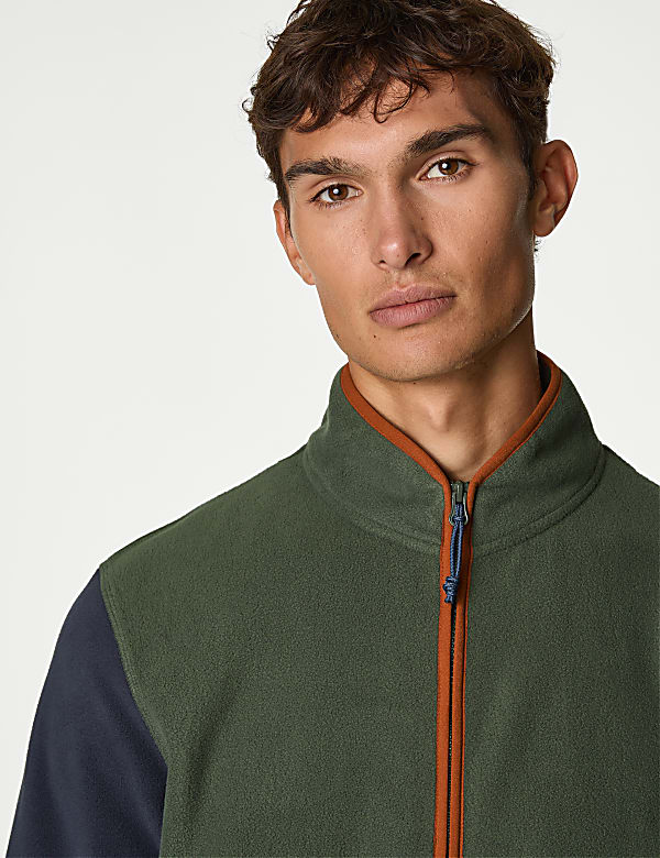 Half Zip Colour Block Micro Fleece