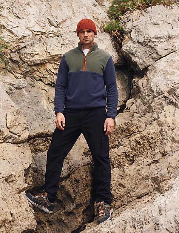 Half Zip Colour Block Micro Fleece
