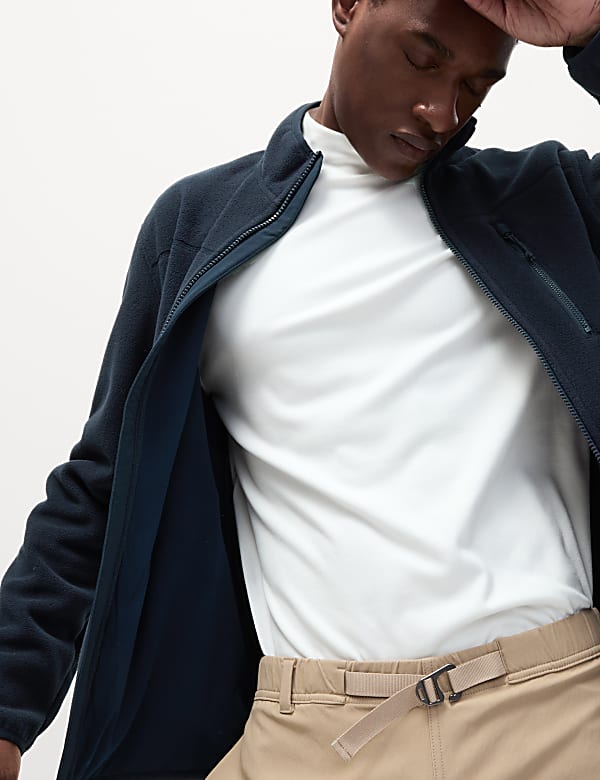 Zip Up Funnel Neck Micro Fleece