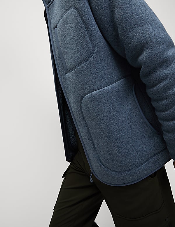 Fleece Lined Knitted Zip Up Jacket