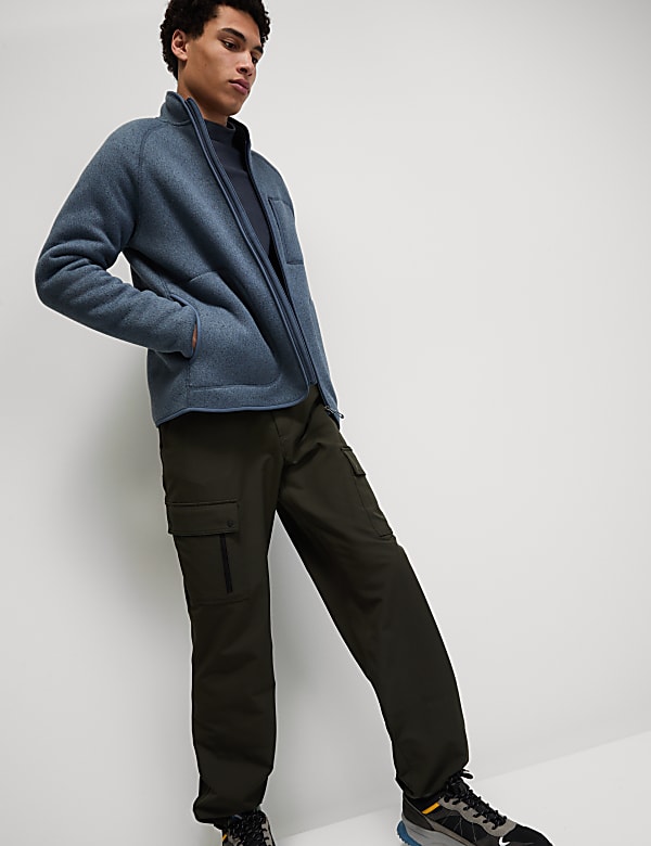 Fleece Lined Knitted Zip Up Jacket