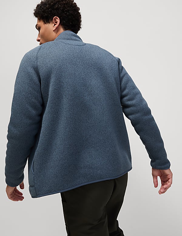 Fleece Lined Knitted Zip Up Jacket