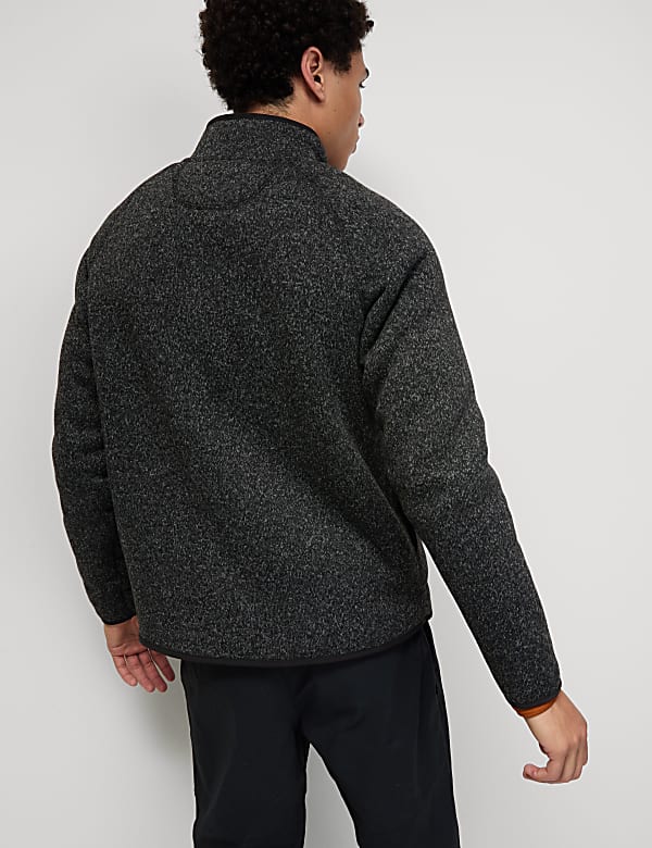 Φλις πλεκτό τζάκετ με φερμουάρ και επένδυση - GR