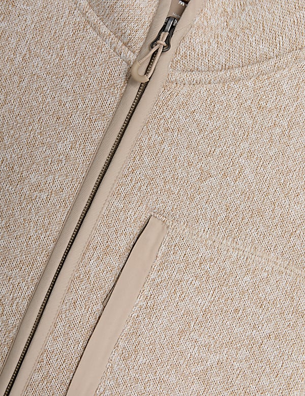 Fleece Lined Knitted Zip Up Jacket