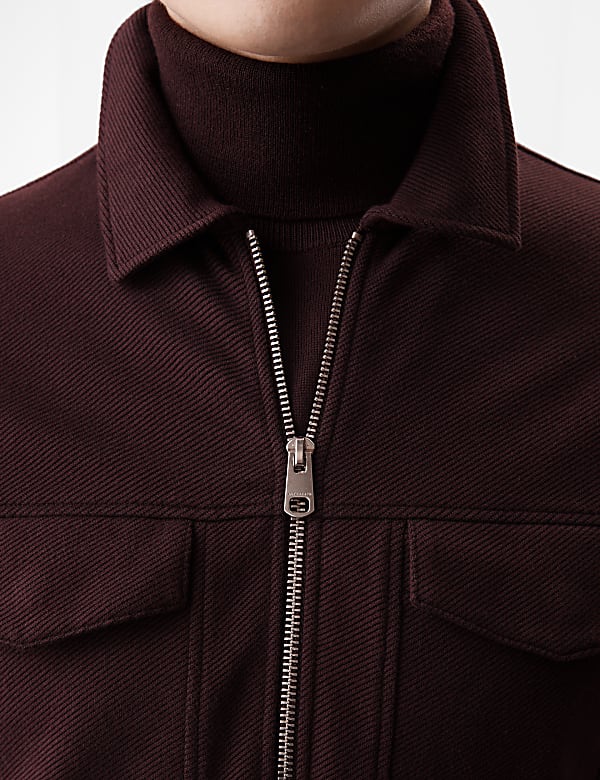 Cotton Rich Twill Textured Overshirt