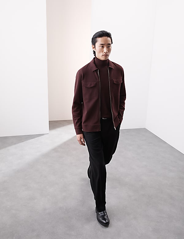 Cotton Rich Twill Textured Overshirt