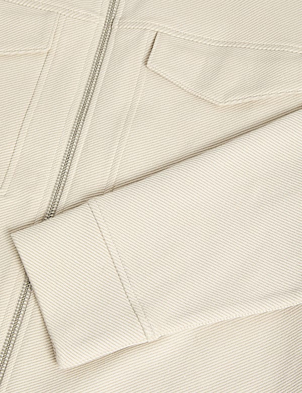Cotton Rich Twill Textured Overshirt