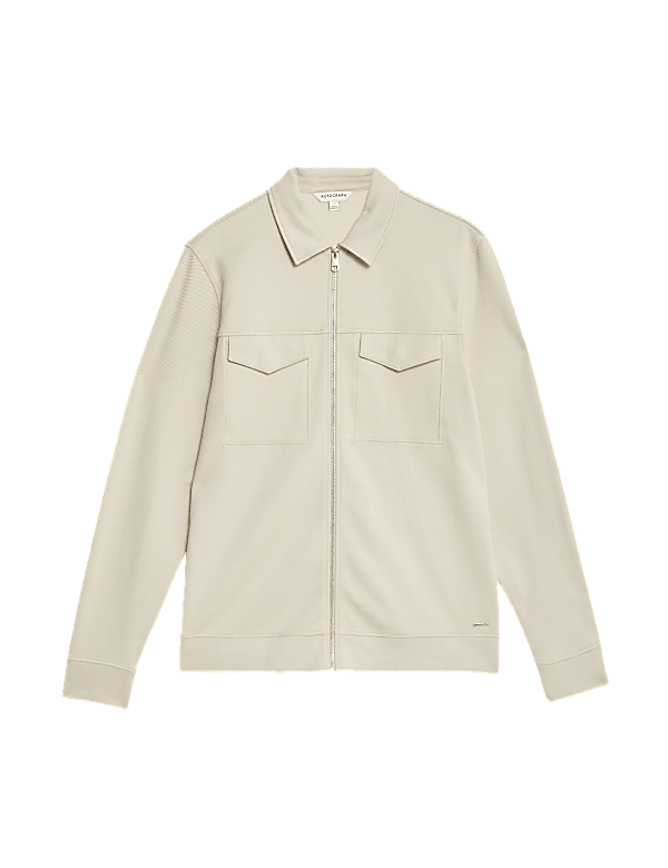 Cotton Rich Twill Textured Overshirt