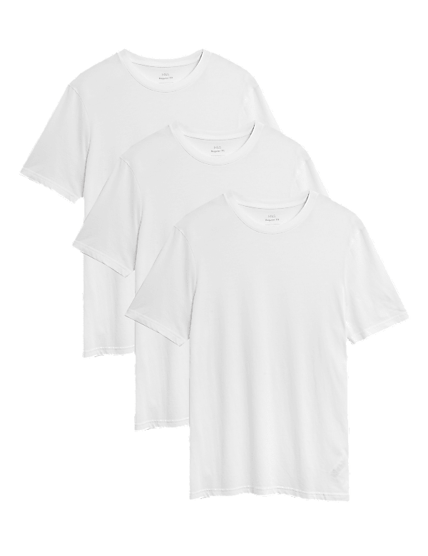 3 Pack Pure Cotton Crew Neck T-Shirts