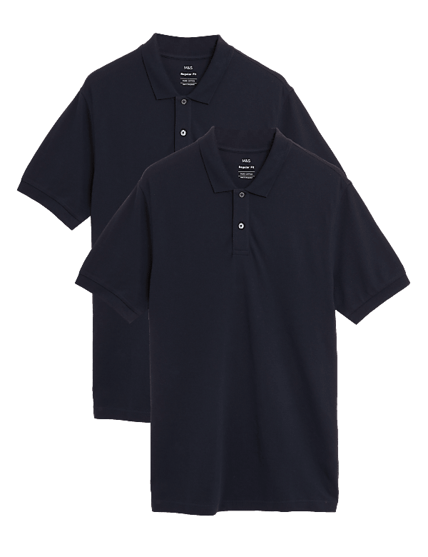 2pk Pure Cotton Polo Shirts